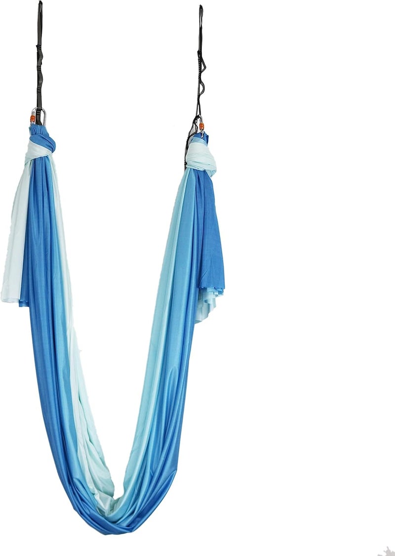 wellsem Aerial Yoga Hammock Aerial Pilates Silk Yoga Swing Set Inversion Equipment include daisy Chain, Pose Guide 5.5 yards - Image 2